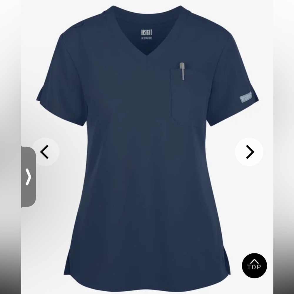 Med Couture Insight Scrub Top in Navy Blue